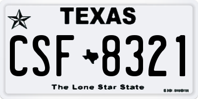 TX license plate CSF8321