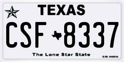 TX license plate CSF8337