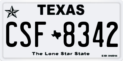 TX license plate CSF8342