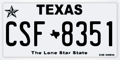 TX license plate CSF8351