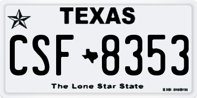 TX license plate CSF8353