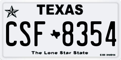 TX license plate CSF8354