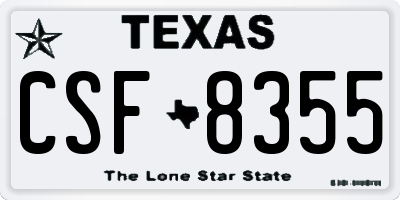 TX license plate CSF8355