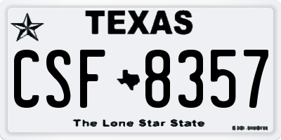 TX license plate CSF8357