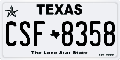 TX license plate CSF8358