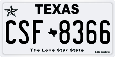 TX license plate CSF8366