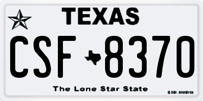TX license plate CSF8370