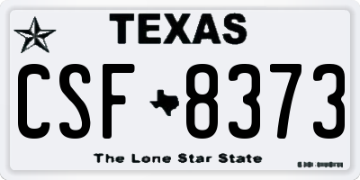 TX license plate CSF8373
