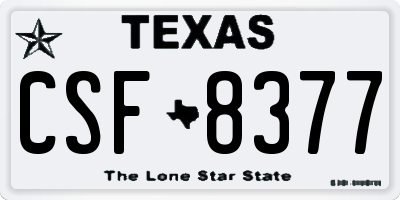TX license plate CSF8377
