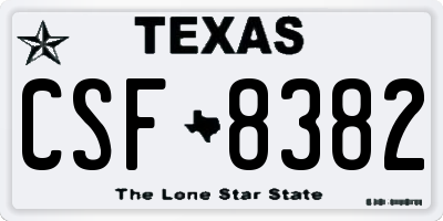 TX license plate CSF8382
