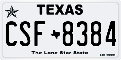 TX license plate CSF8384