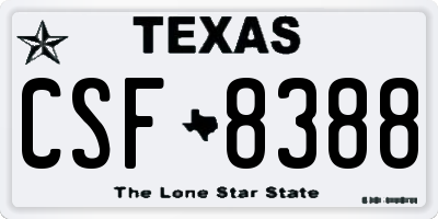 TX license plate CSF8388