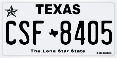 TX license plate CSF8405