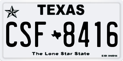 TX license plate CSF8416