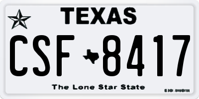 TX license plate CSF8417