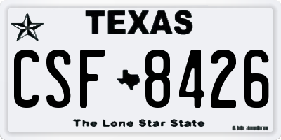 TX license plate CSF8426