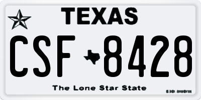 TX license plate CSF8428