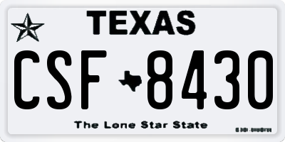 TX license plate CSF8430