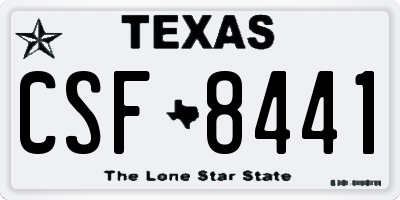 TX license plate CSF8441