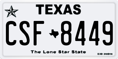 TX license plate CSF8449