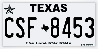 TX license plate CSF8453