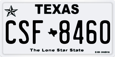 TX license plate CSF8460