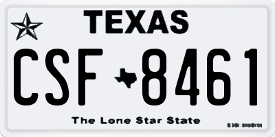 TX license plate CSF8461