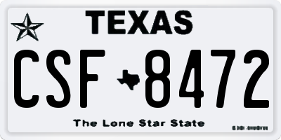 TX license plate CSF8472