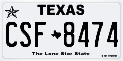 TX license plate CSF8474