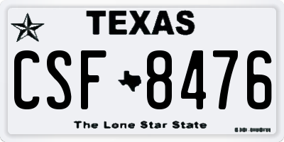 TX license plate CSF8476
