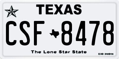 TX license plate CSF8478