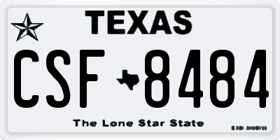 TX license plate CSF8484