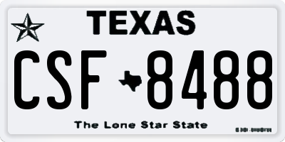 TX license plate CSF8488