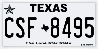 TX license plate CSF8495
