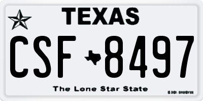 TX license plate CSF8497
