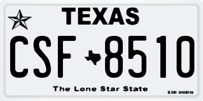 TX license plate CSF8510