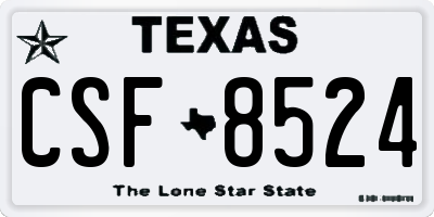 TX license plate CSF8524