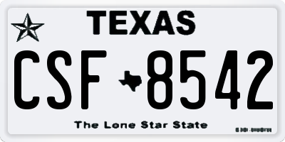 TX license plate CSF8542
