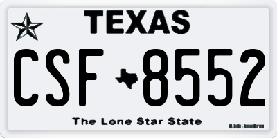 TX license plate CSF8552