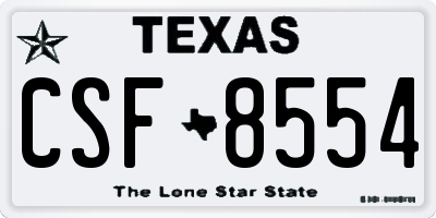 TX license plate CSF8554