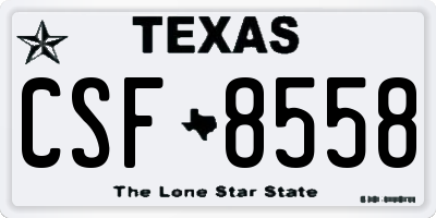 TX license plate CSF8558