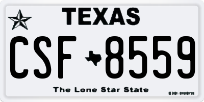 TX license plate CSF8559
