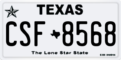 TX license plate CSF8568