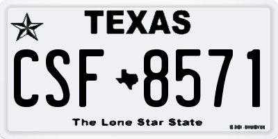 TX license plate CSF8571
