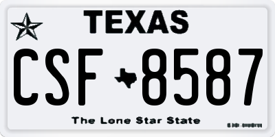 TX license plate CSF8587