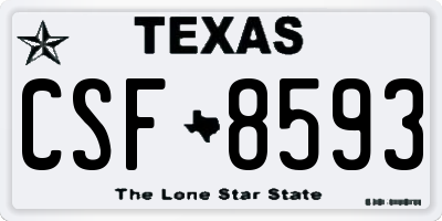 TX license plate CSF8593
