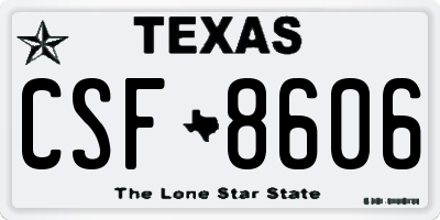 TX license plate CSF8606
