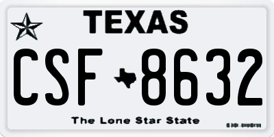 TX license plate CSF8632