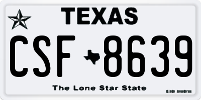 TX license plate CSF8639