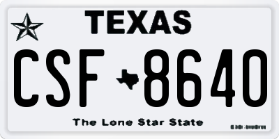 TX license plate CSF8640